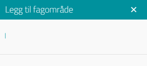 legg til fagområde Skjermbilde